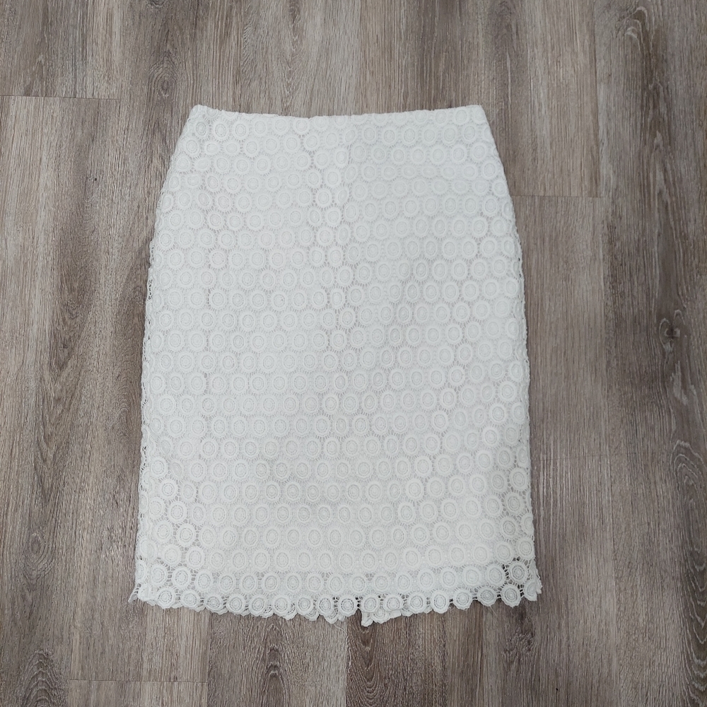 White Lace Cotton Skirt - image 1